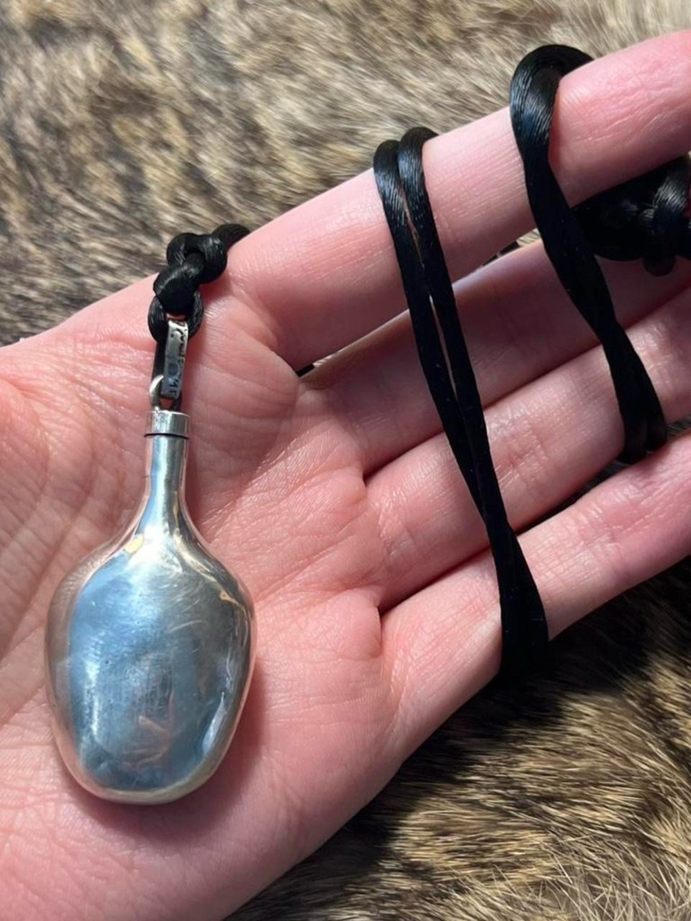 Sterling silver perfume bottle pendant necklace